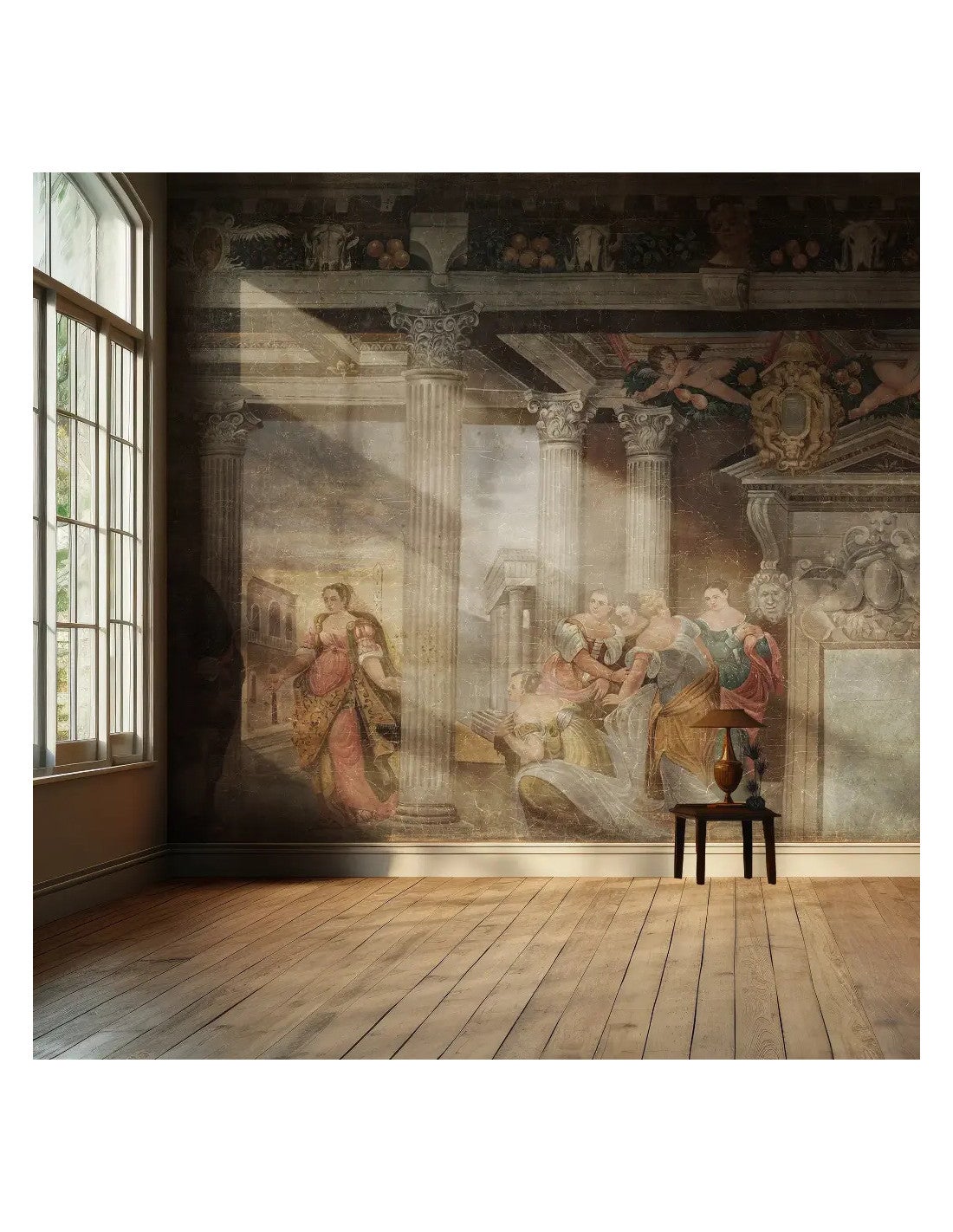 19th-Century Antique-Style Panoramic Wall Mural on Canvas – Grand Baroque