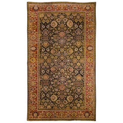 19th Century Antique Sultanabad Handmade Allover Floral Oversize Wool Rug