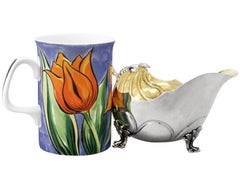 Antikes schwedisches Silber-Silber-Cremefarbenes Boot / Soßenboot von Wigren