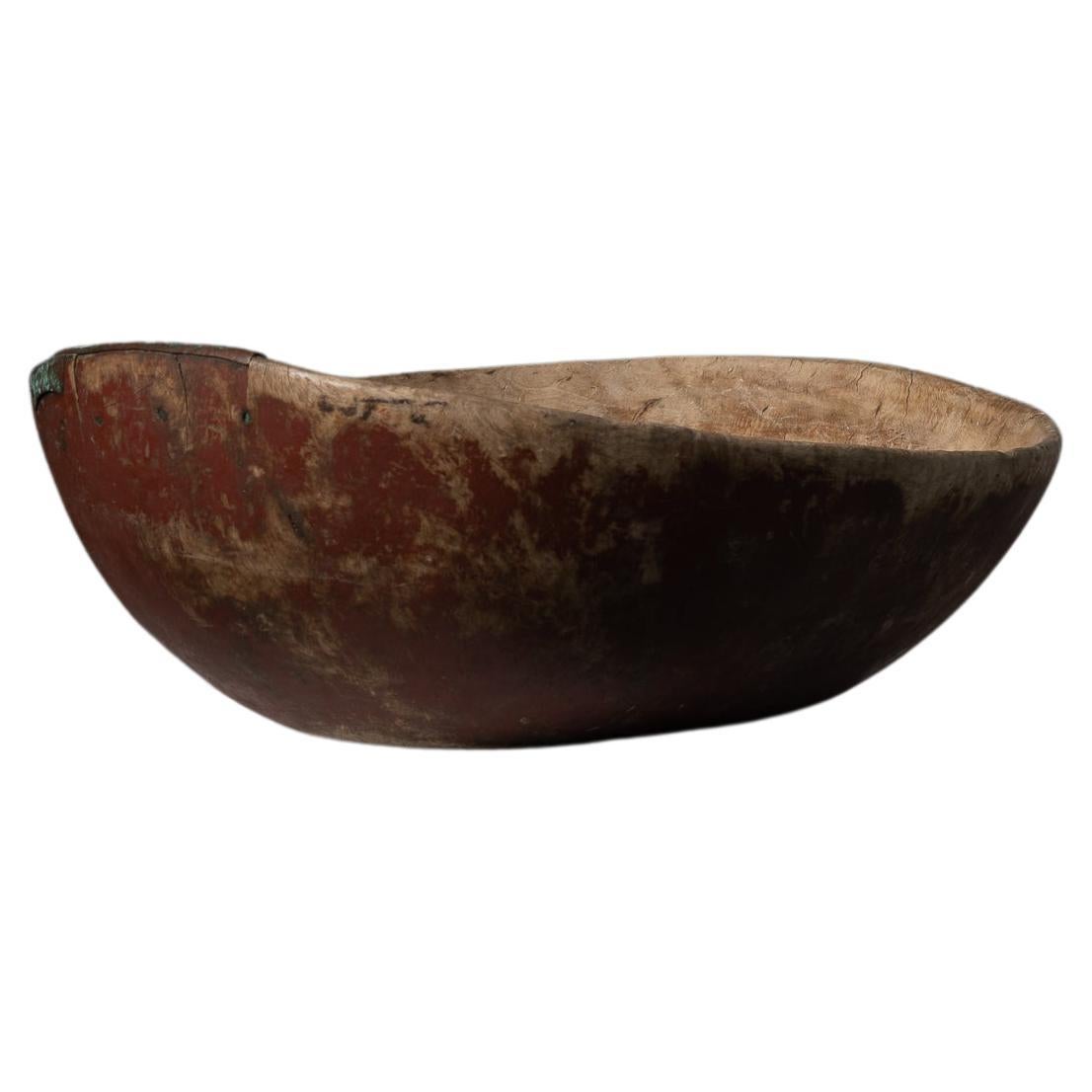 19th Century Antique Swedish Country Wood Bowl For Sale
