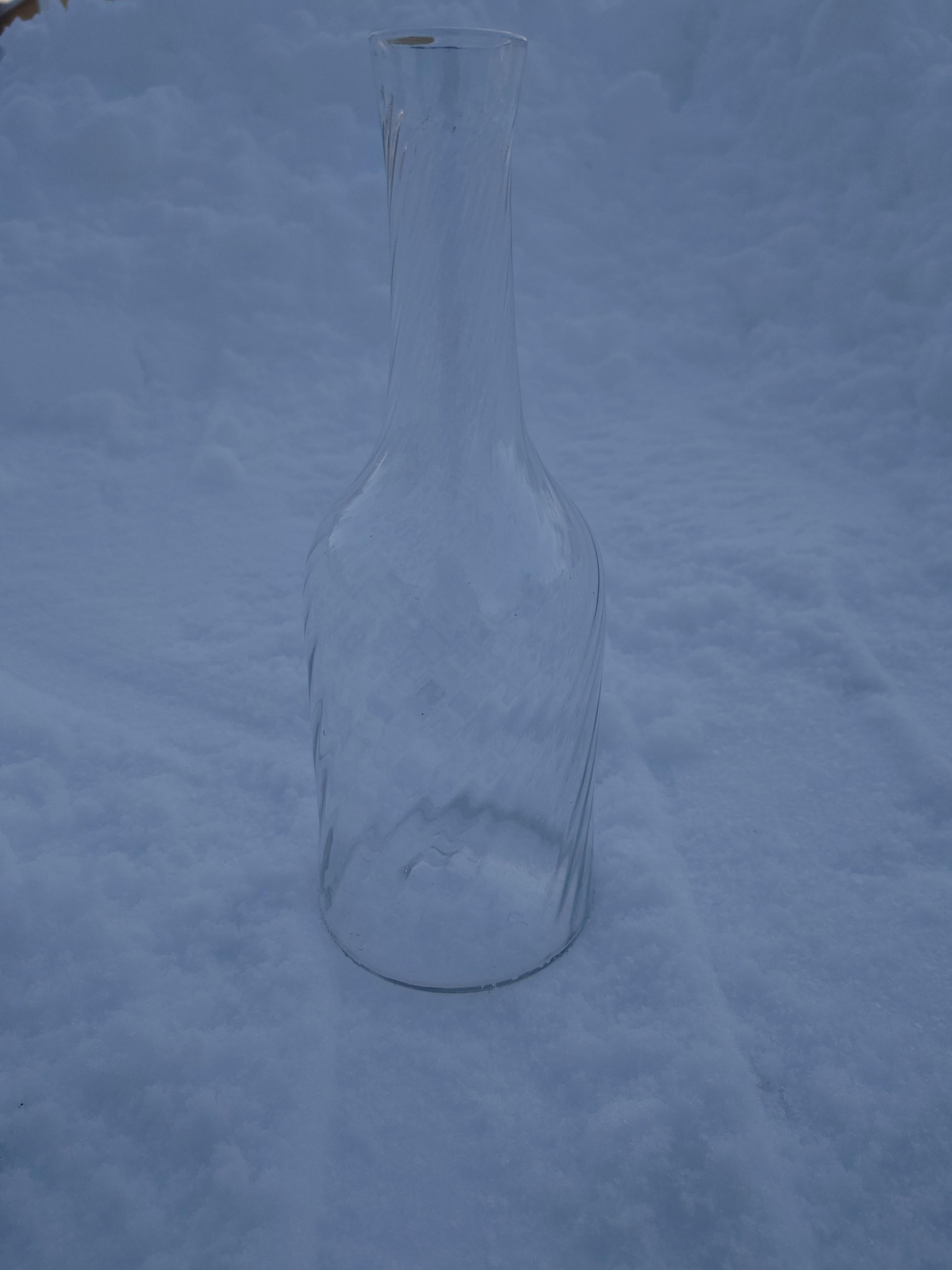 19th Century Antique Swedish Glass Twisted Carafe / Bottle 6