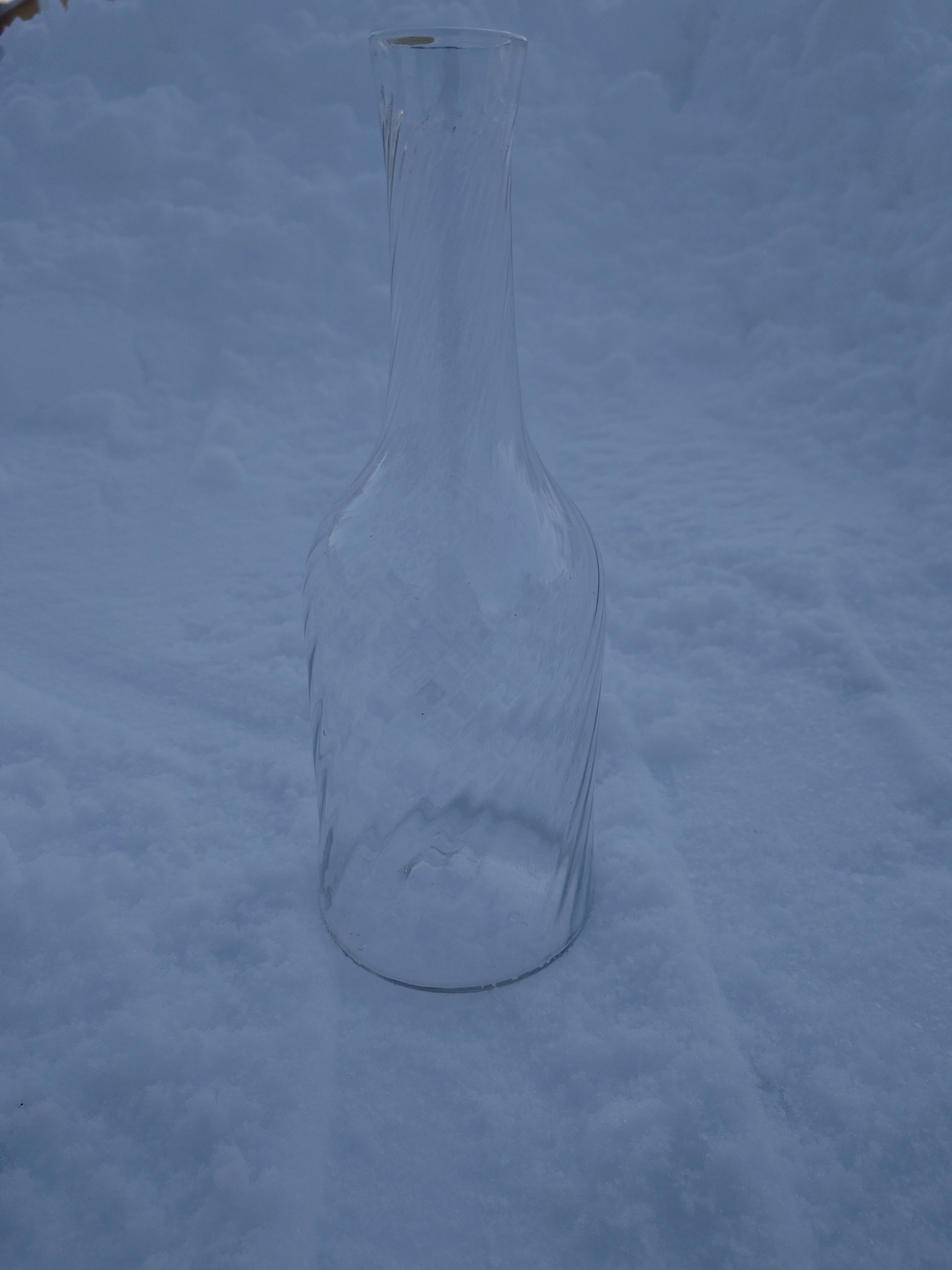 19th Century Antique Swedish Glass Twisted Carafe / Bottle
