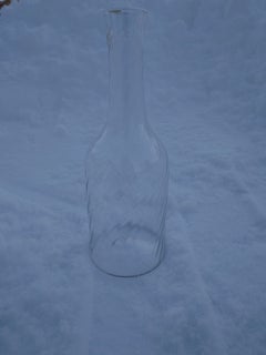 19th Century Antique Swedish Glass Twisted Carafe / Bottle