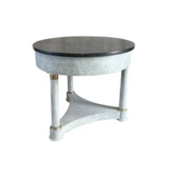 19th Century Antique Swedish Gustavian, Scandinavian Round Marble Top Table