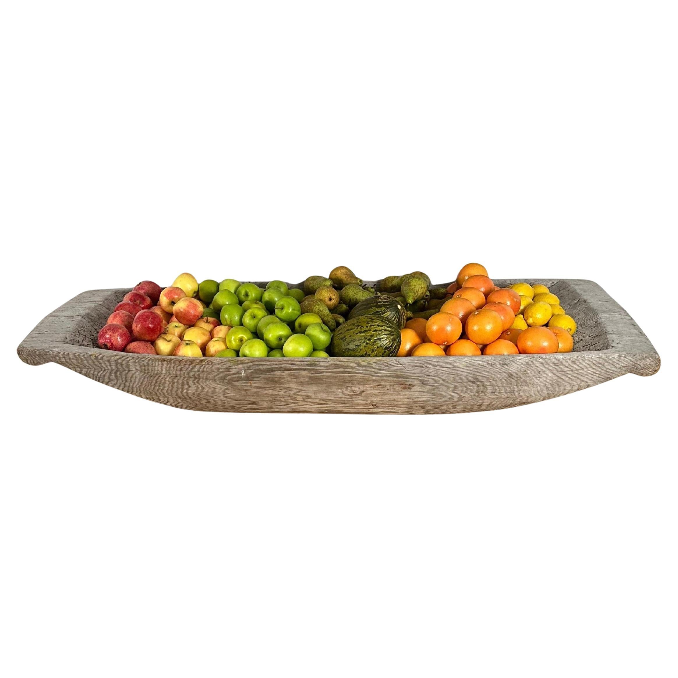 19th Century Antique Swedish Hand-Carved Trough Rustic Decorative Dish