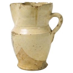 19th Century Antique Terracotta Jug from Puglia with Green Glaze