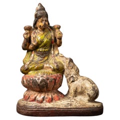 19th century Antique terracotta Laxmi statue from India