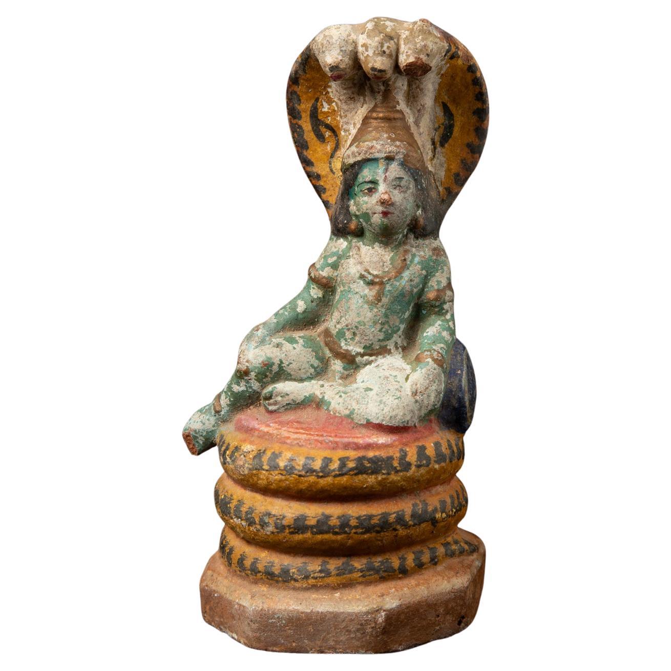 statue ancienne en terre cuite du 19ème siècle du dieu hindou