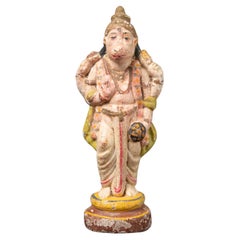 19th century Antique terracotta statue of the Hindu God Pashupatinath from India