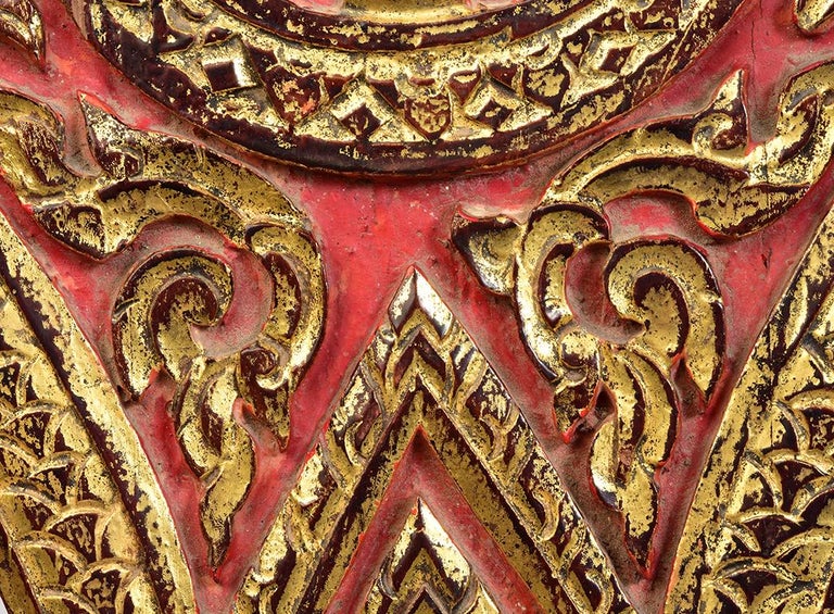 19th Century, Antique Thai Wood Carving with Stand For Sale at 1stDibs