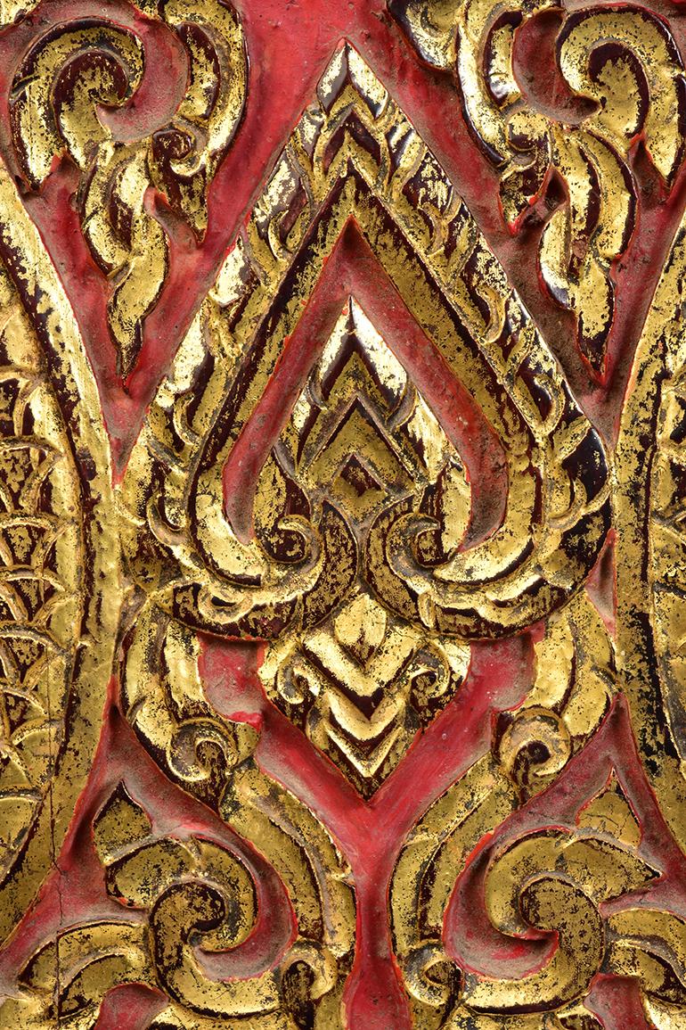 19th Century, Antique Thai Wood Carving with Stand 1