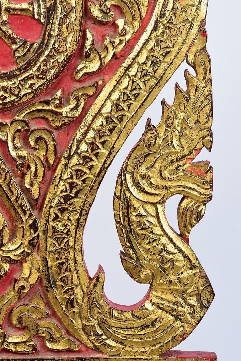 19th Century, Antique Thai Wood Carving with Stand For Sale at 1stDibs