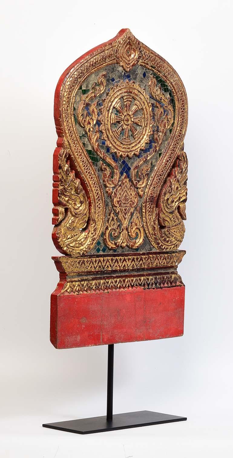19th Century, Antique Thai Wood Carving with Stand 5