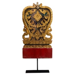 19th Century, Antique Thai Wood Carving with Stand