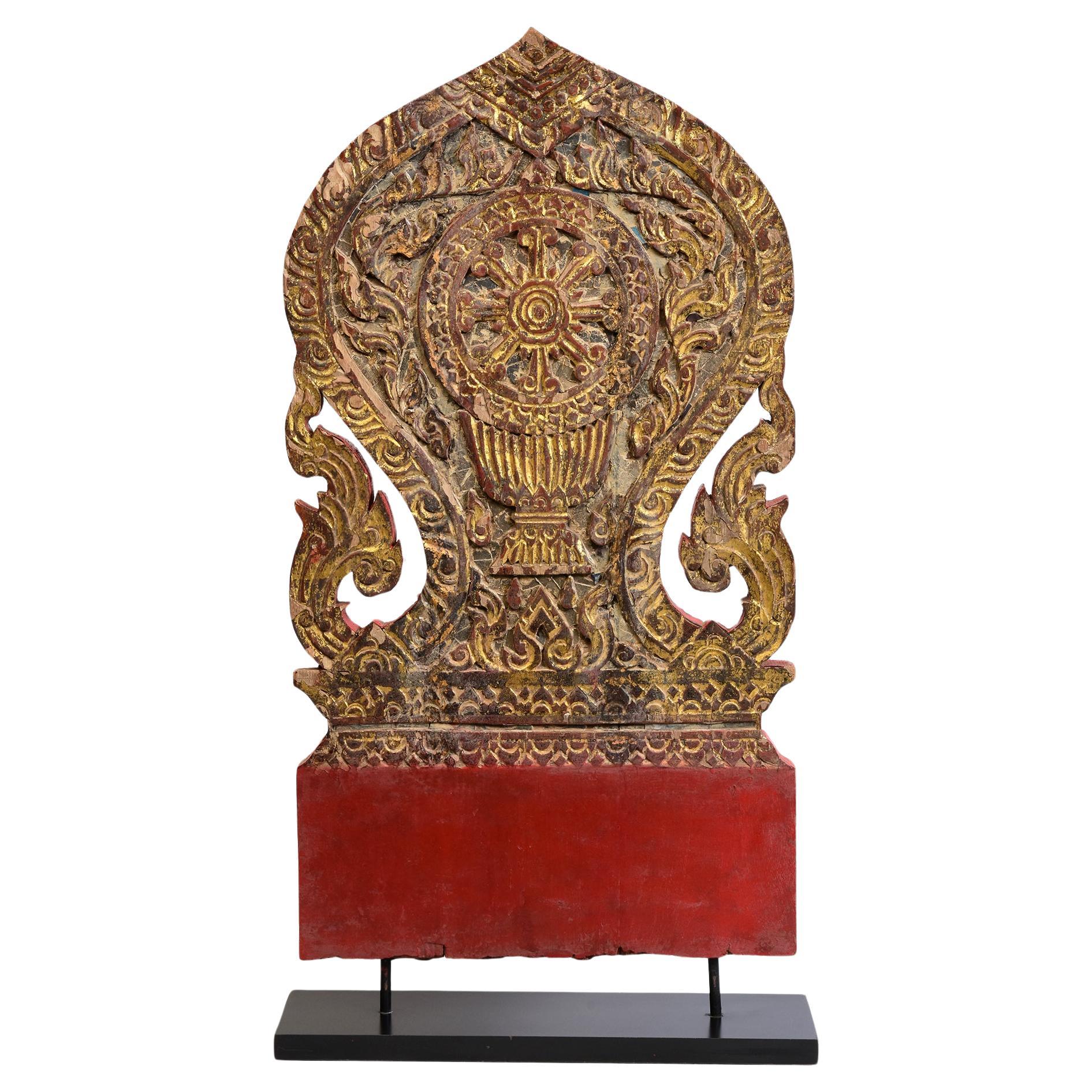 19th Century, Antique Thai Wood Carving with Stand