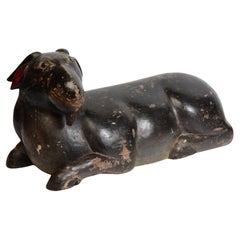 19th Century, Antique Thai Wooden Animal Goat