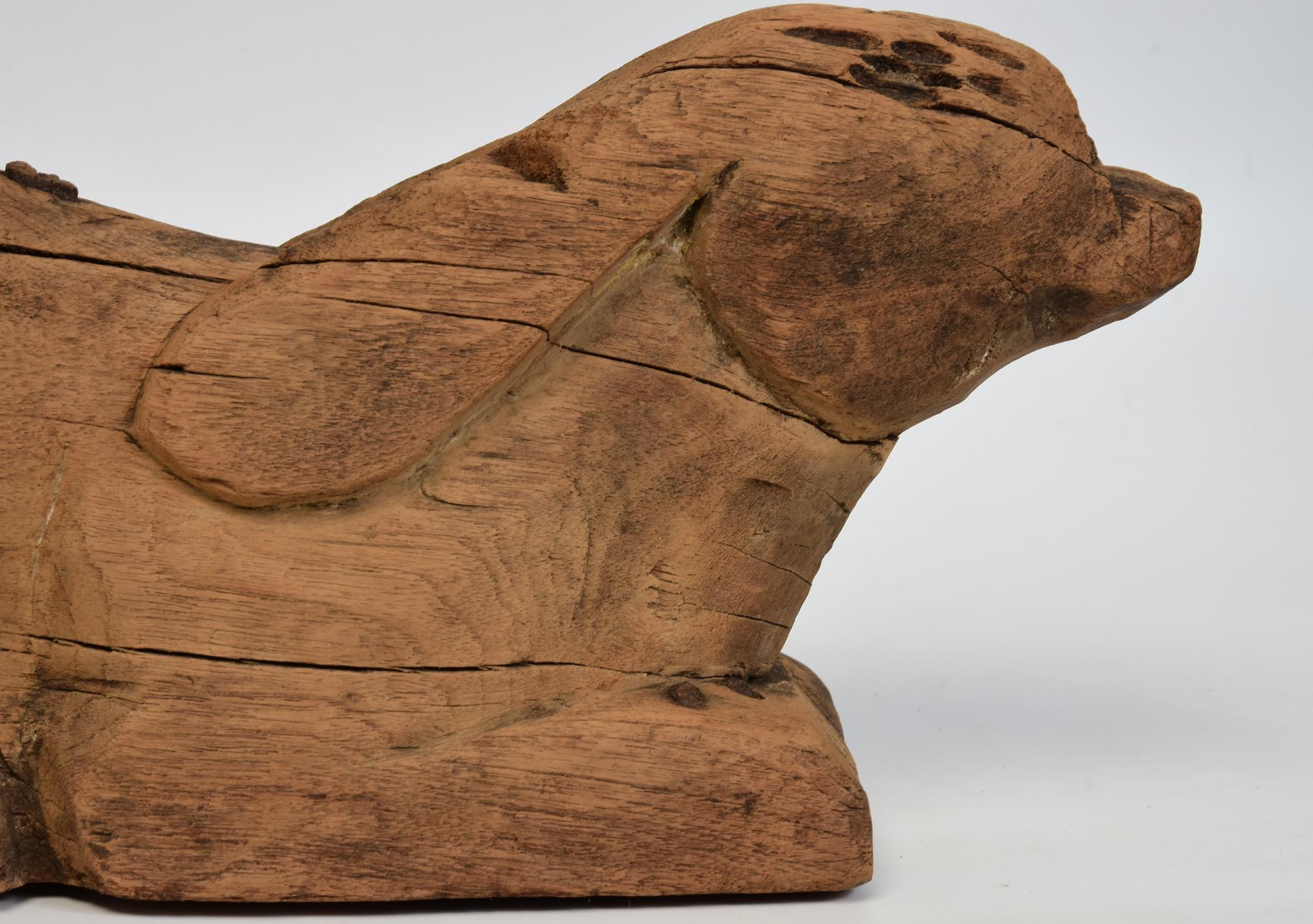 19th Century, Antique Thai Wooden Animal Rabbit For Sale 6