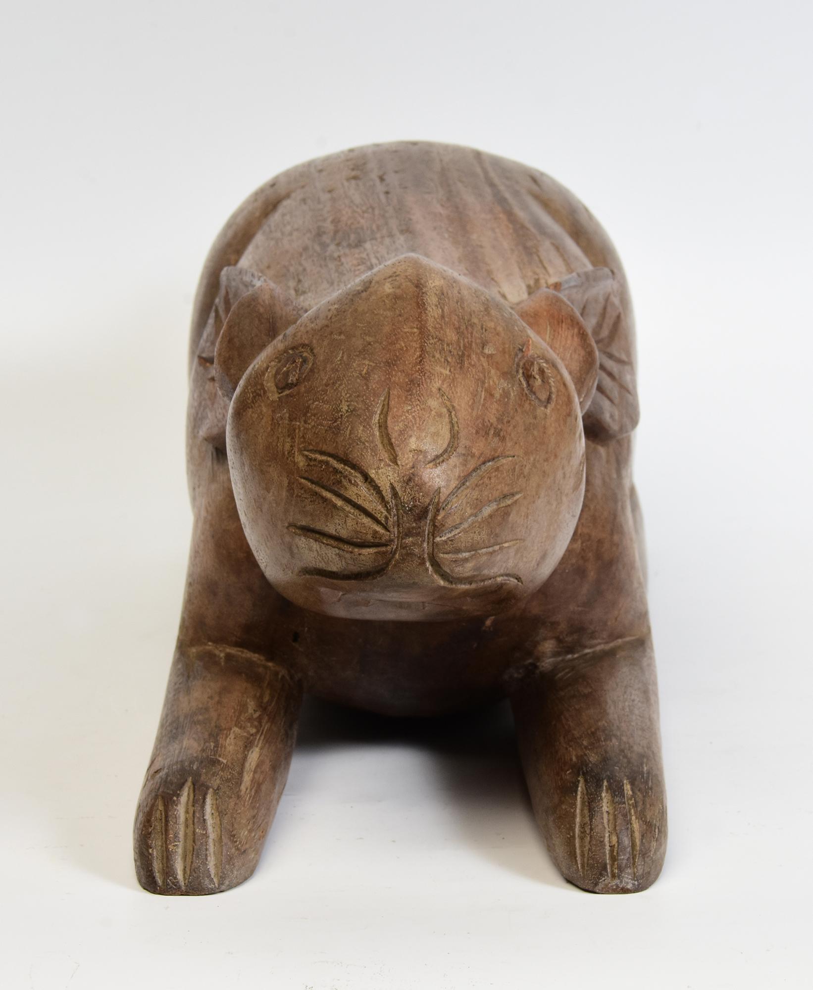 19th Century, Antique Thai Wooden Animal Rabbit For Sale 8