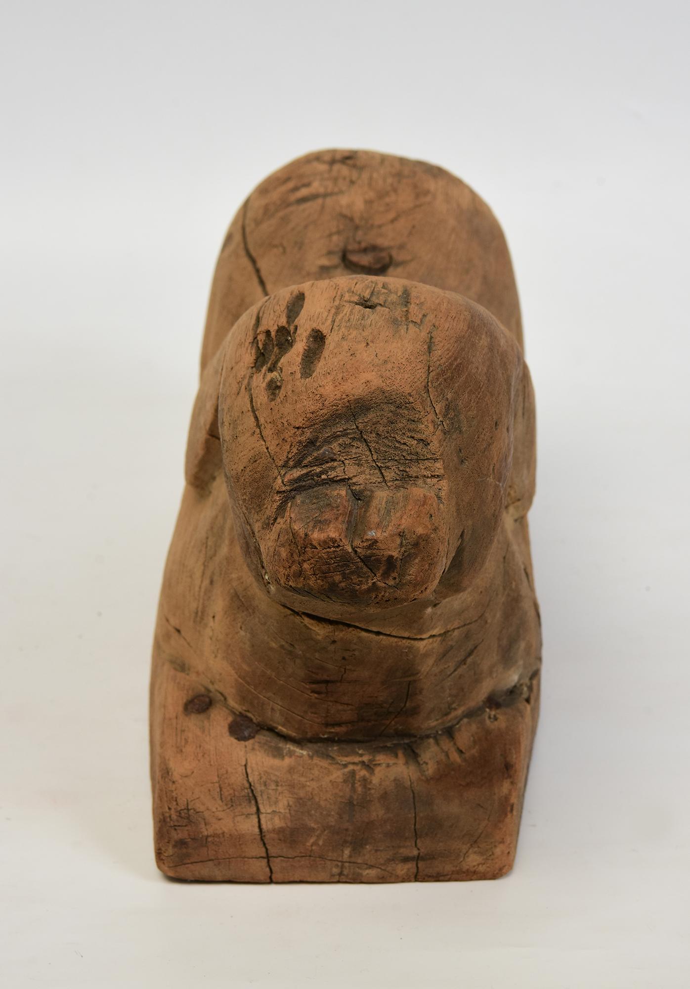 19th Century, Antique Thai Wooden Animal Rabbit For Sale 8
