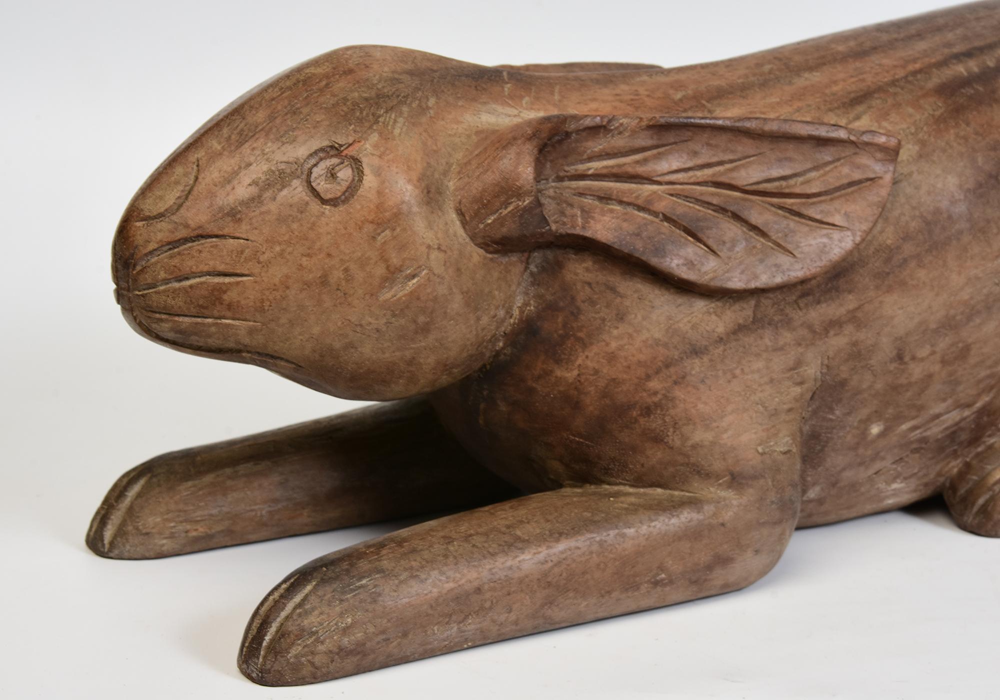 Antique Thai wooden rabbit.

Age: Thailand, 19th Century
Size: Length 52 C.M. / Width 19 C.M. / Height 20 C.M.
Condition: Nice condition overall (some expected degradation due to its age).

100% Satisfaction and authenticity guaranteed with free