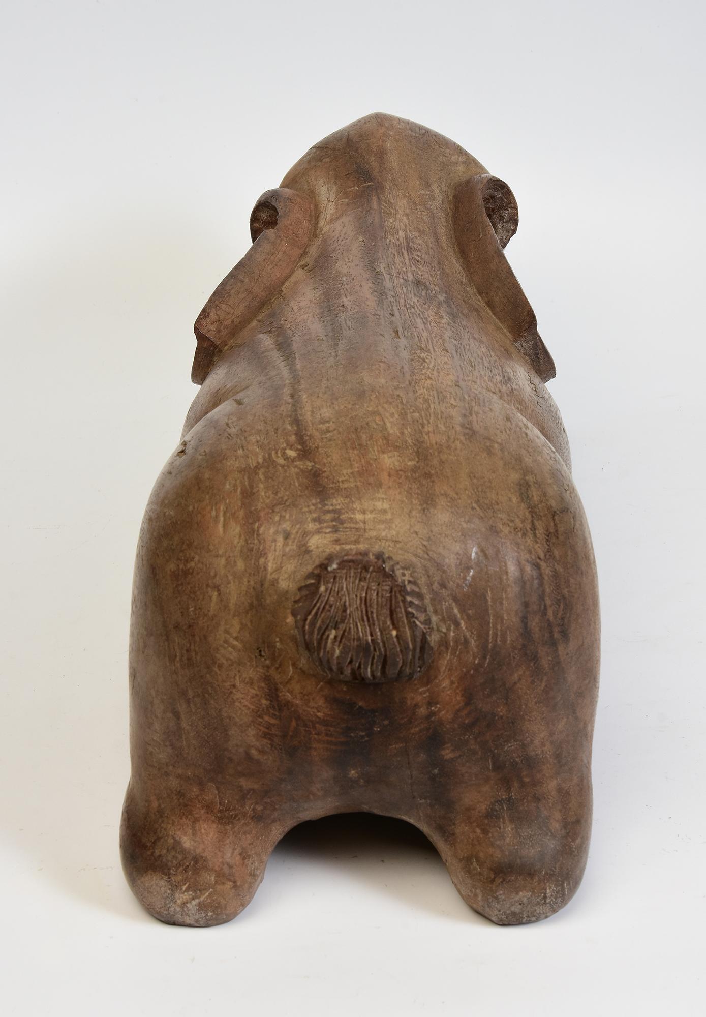 19th Century, Antique Thai Wooden Animal Rabbit For Sale 5