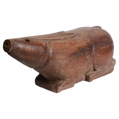 19th Century, Antique Thai Wooden Animal Rabbit