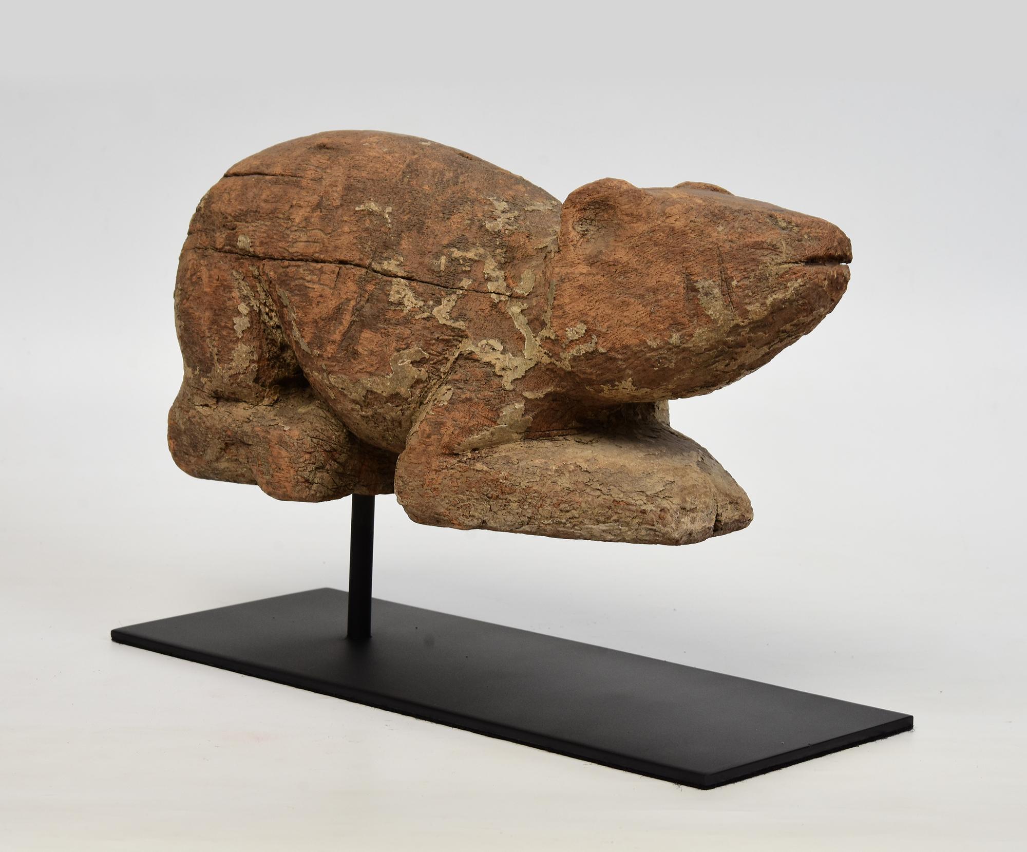 19th Century, Antique Thai Wooden Animal Rat / Mouse For Sale 7