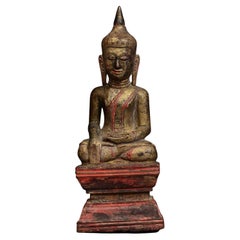 19th Century, Used Thai Wooden Seated Buddha