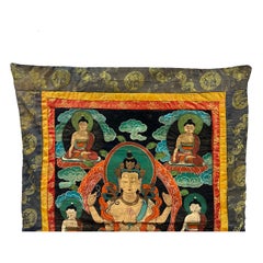 19th Century Antique Tibetan Hand Painted Buddhist Thangka
