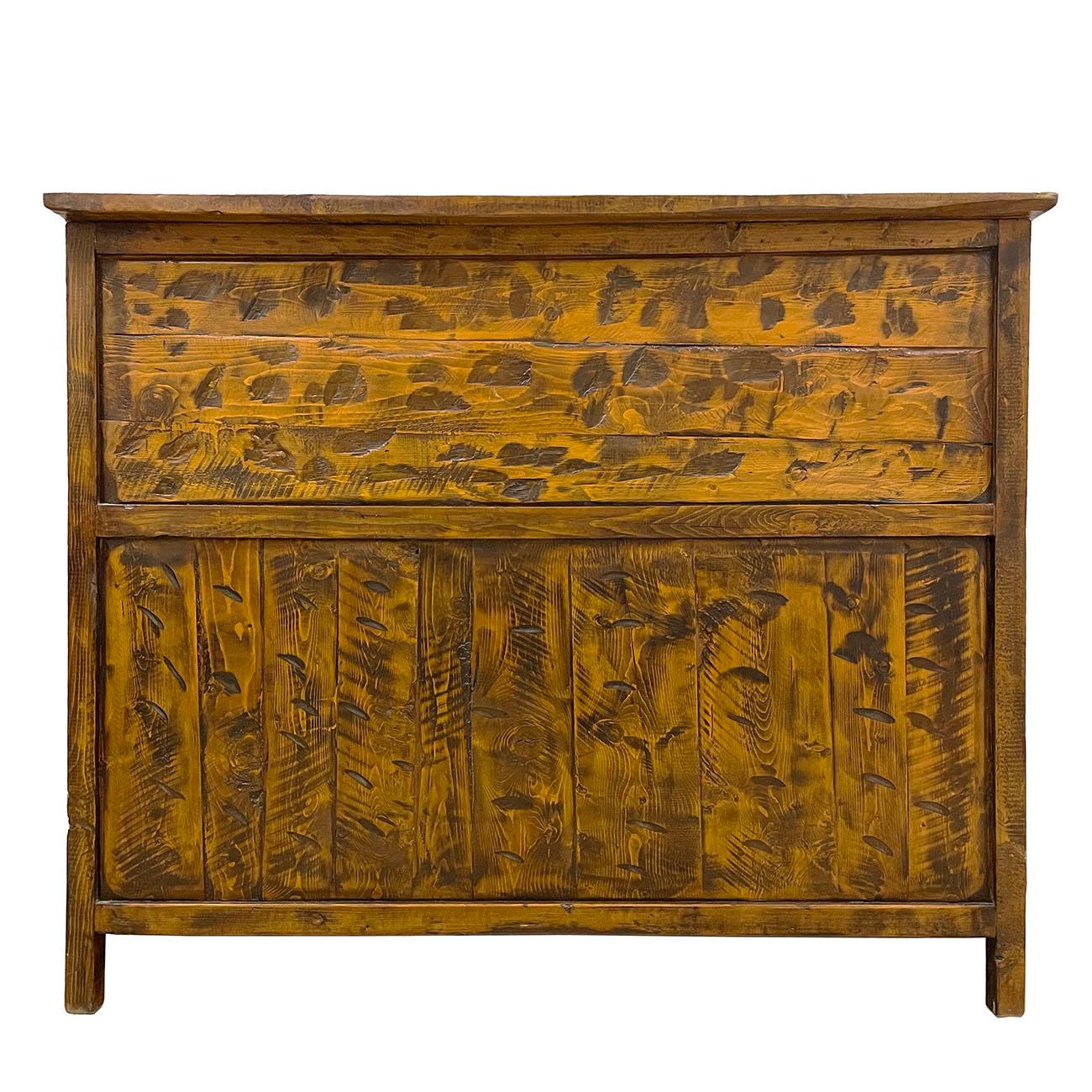 19th Century Antique Tibetan Hand Painted Tall Credenza Storage Cabinet For Sale 5