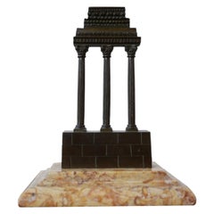 19th Century Antique Tour Model and Marble Grand Tour Model of a Temple