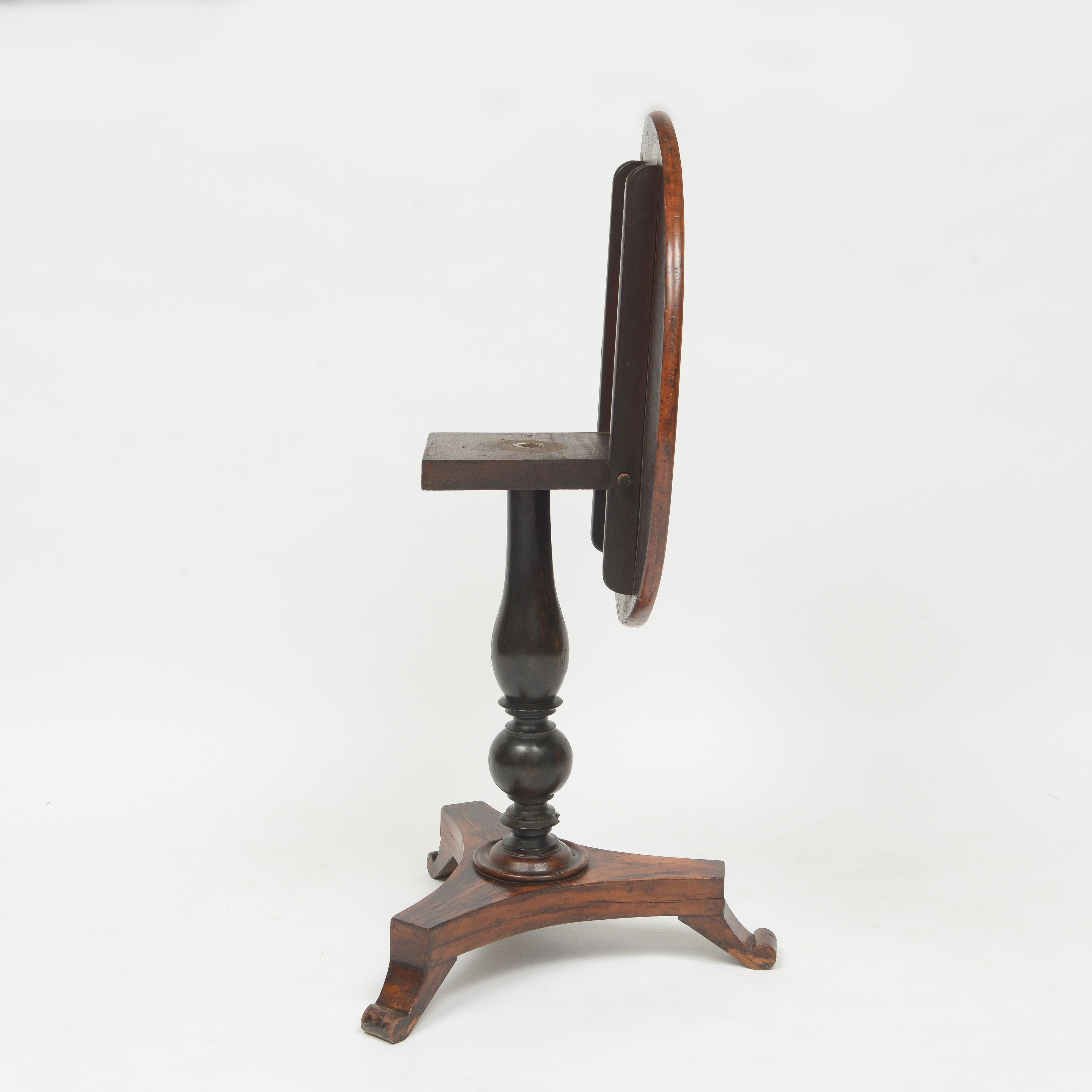 Hand-Crafted 19th Century Antique Tripod Table For Sale