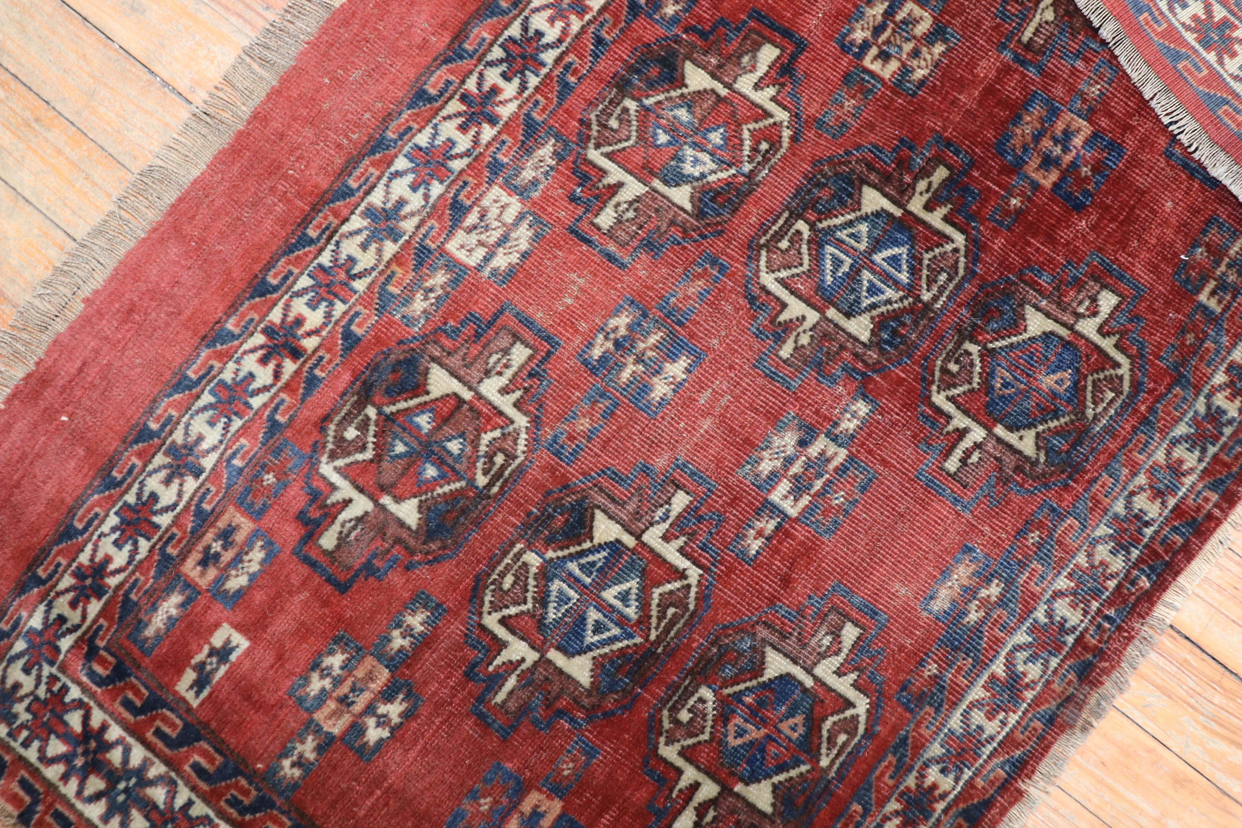 19th Century Antique Turkeman Rug In Fair Condition In New York, NY