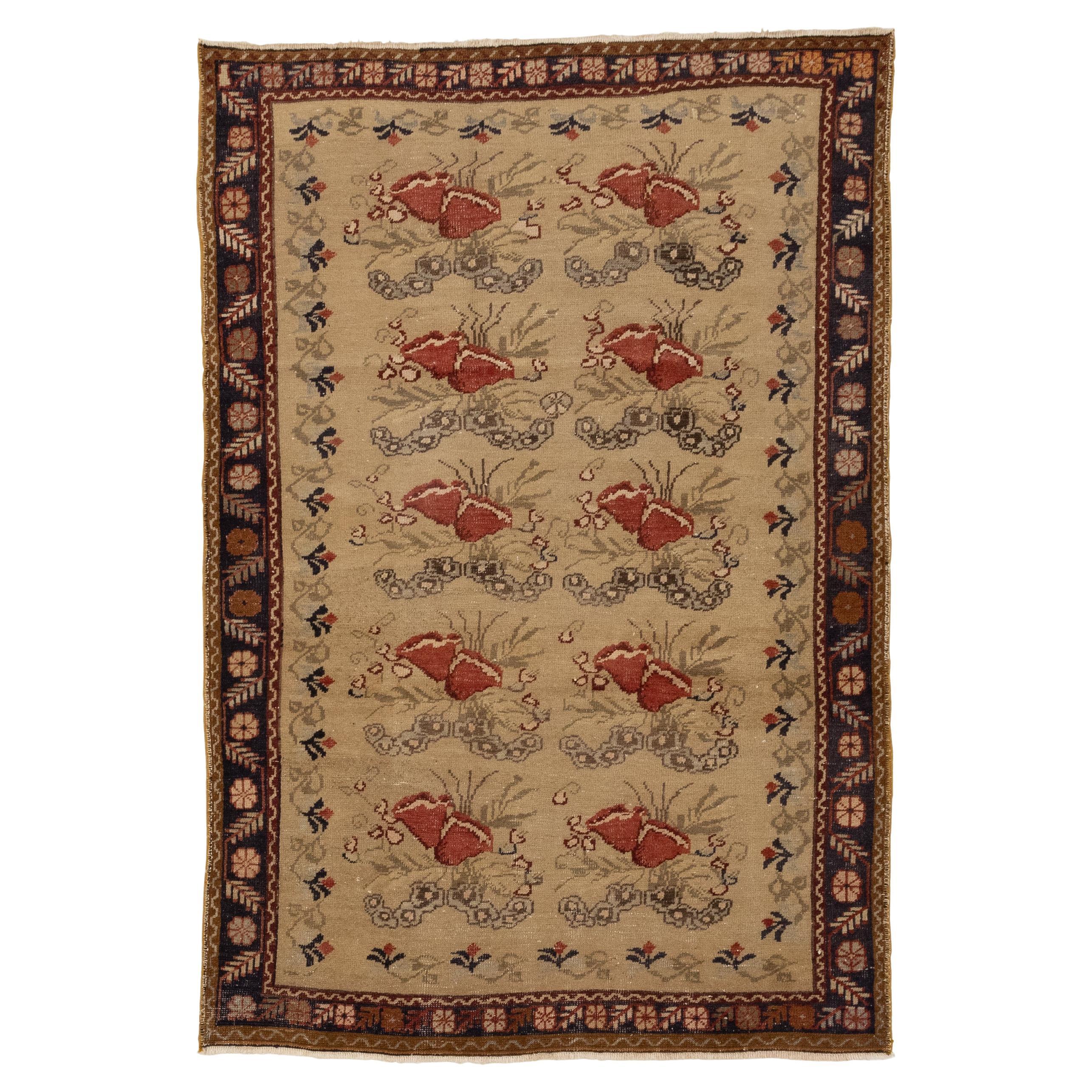 Tapis d'Orient turc ancien de type Ushak du 19ème siècle