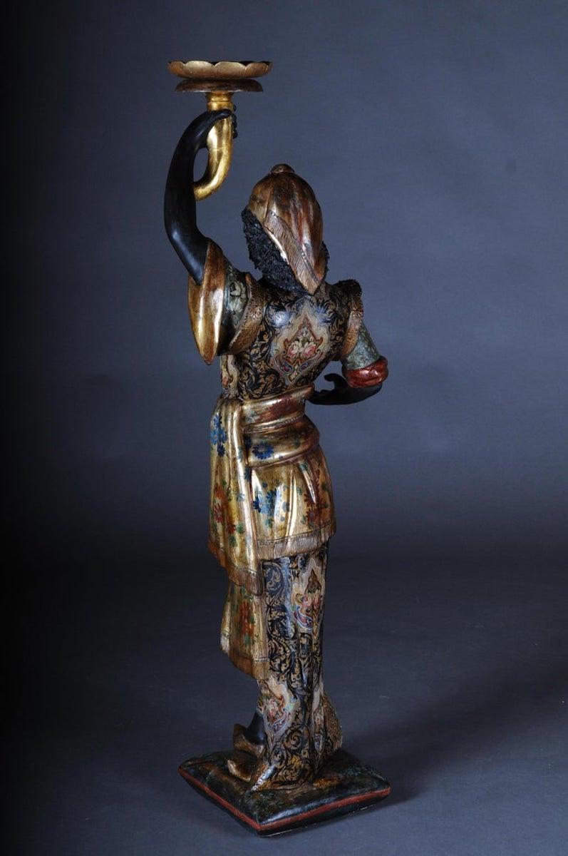 Italian 19th Century Antique Venetian Mohren Chandelier Wood Sculpture For Sale