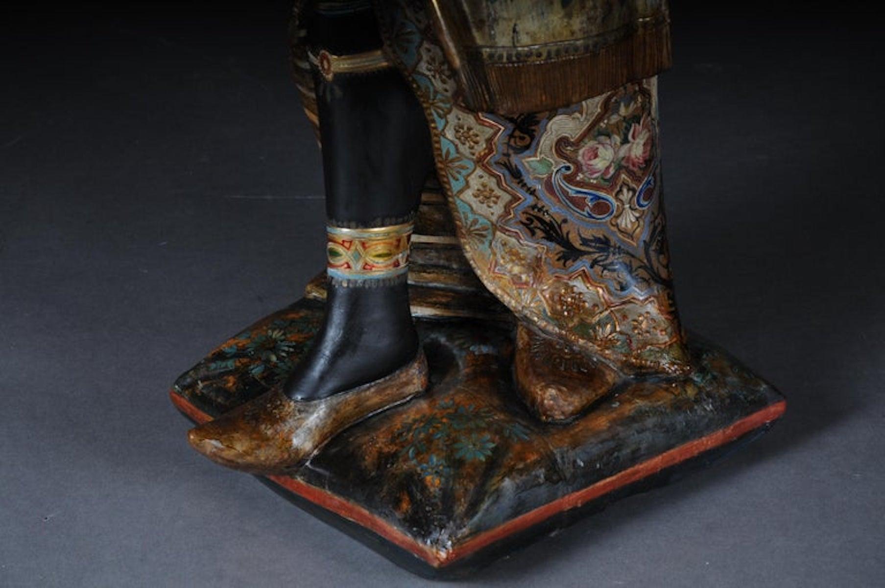 19th Century Antique Venetian Mohren Chandelier Wood Sculpture In Good Condition For Sale In Berlin, DE