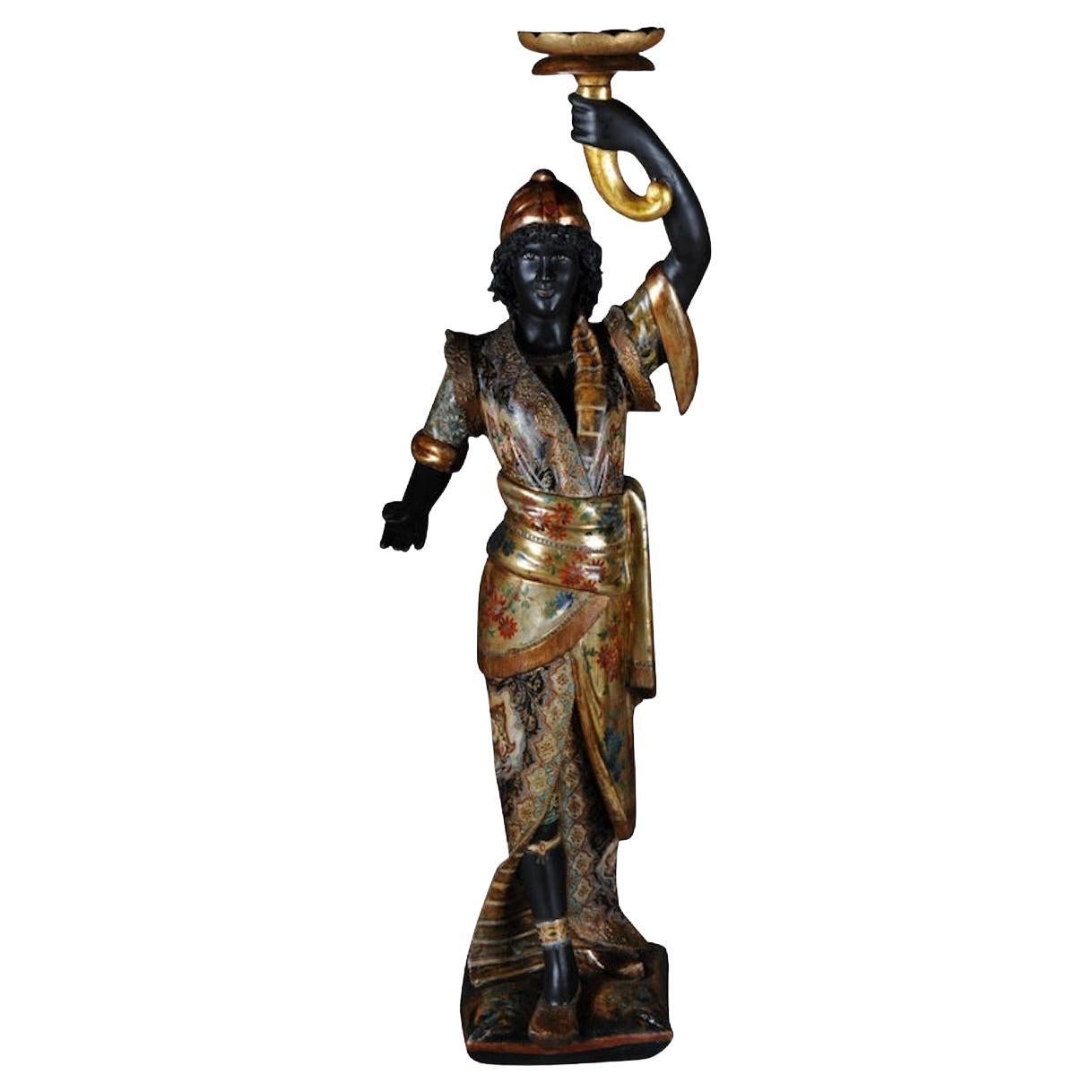 19th Century Antique Venetian Mohren Chandelier Wood Sculpture For Sale