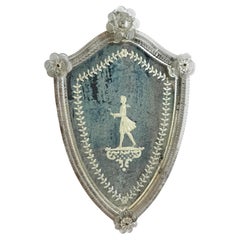 Specchio antico di Murano del XIX secolo con incisione