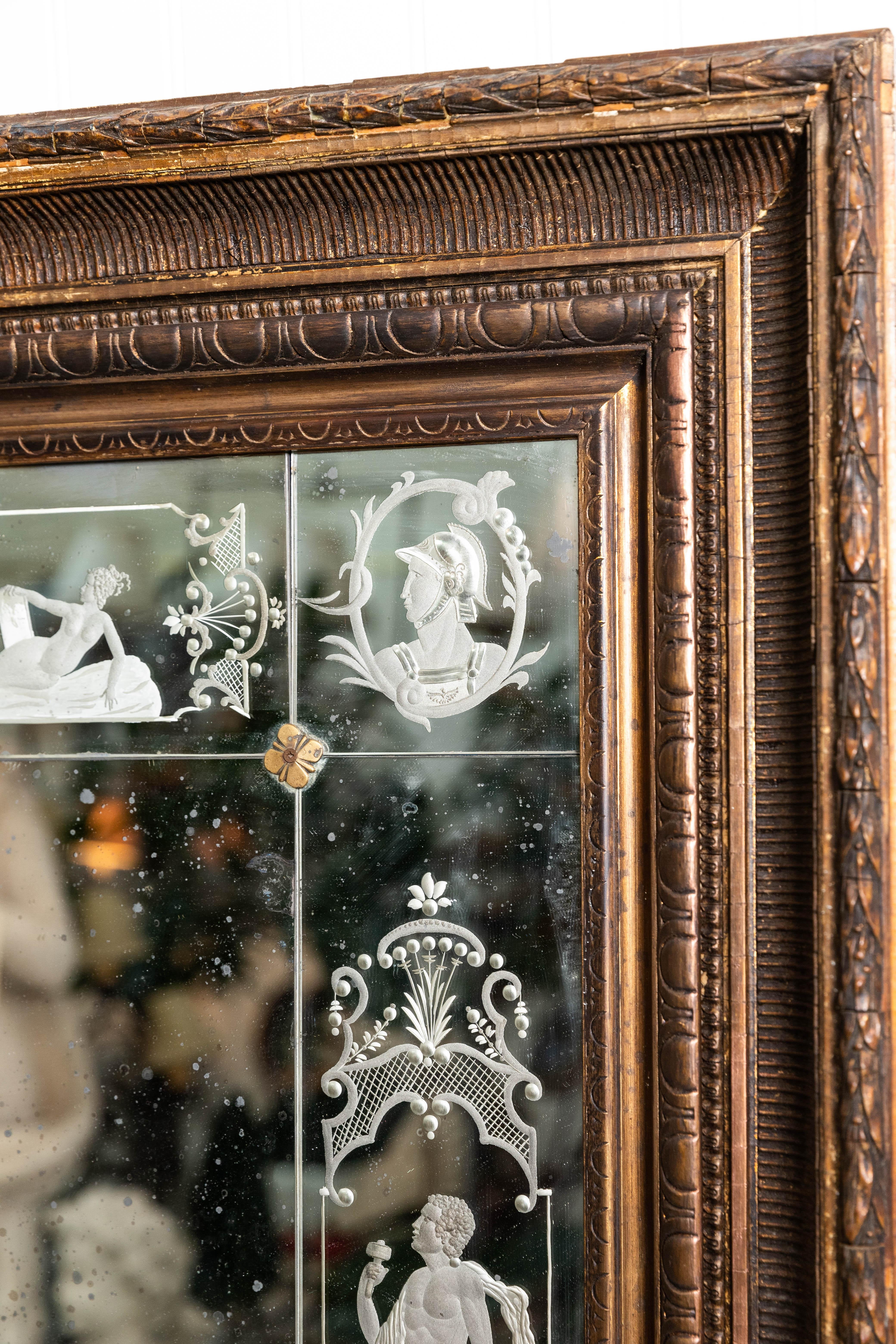 Italian 19th Century Antique Venetian Style Mirror For Sale