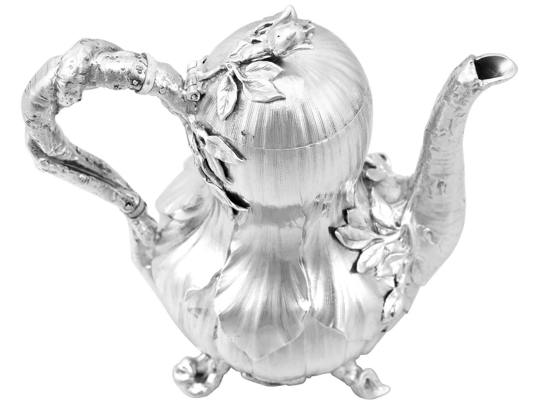 British 19th Century Antique Victorian 1852 Sterling Silver Bachelor Coffee Pot For Sale
