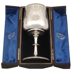 Boxed Victorian Sterling Silver Goblet