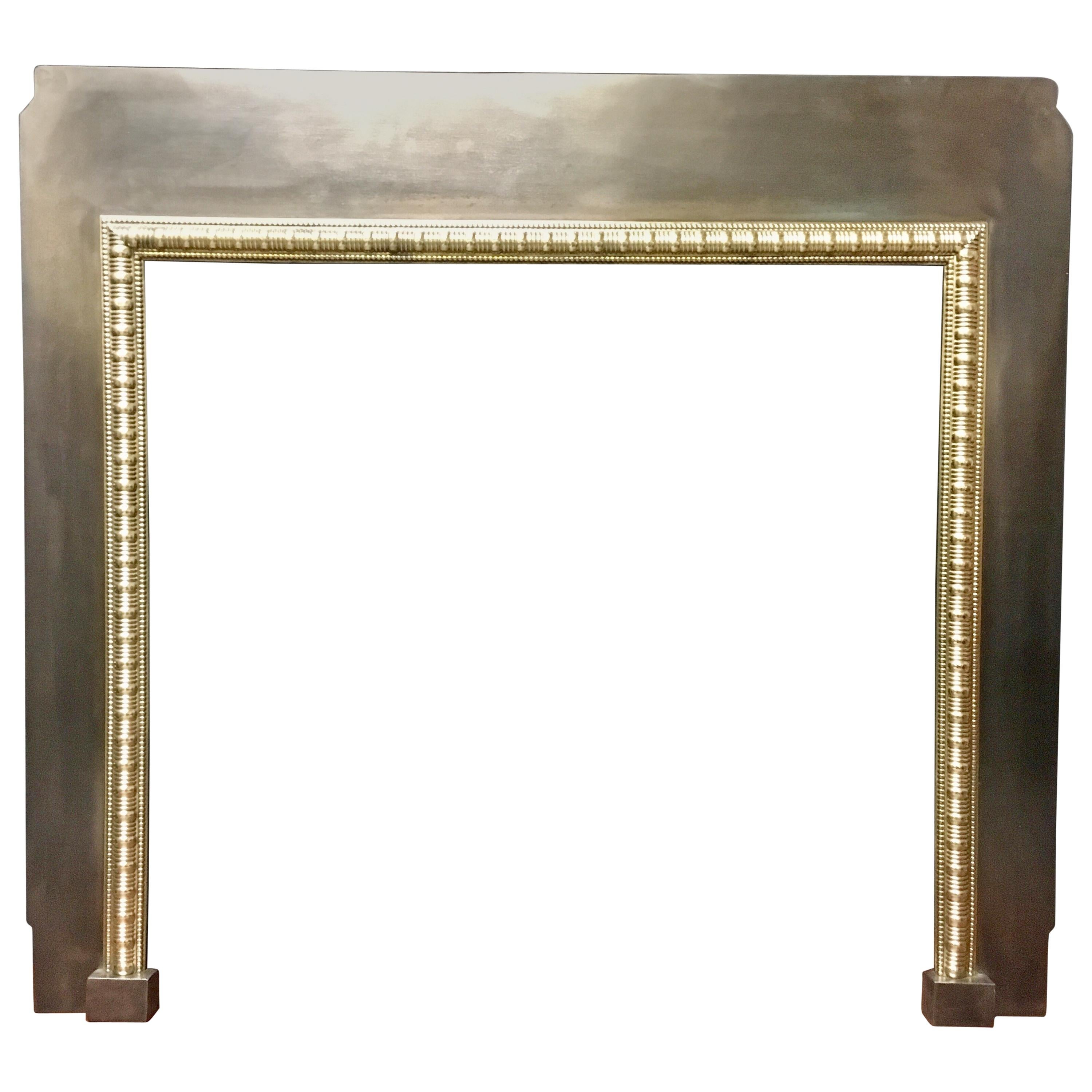 19th Century Antique Victorian Brass and Cast Iron Fireplace Insert