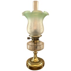 19th Century Antique Victorian Brass Oil Lamp