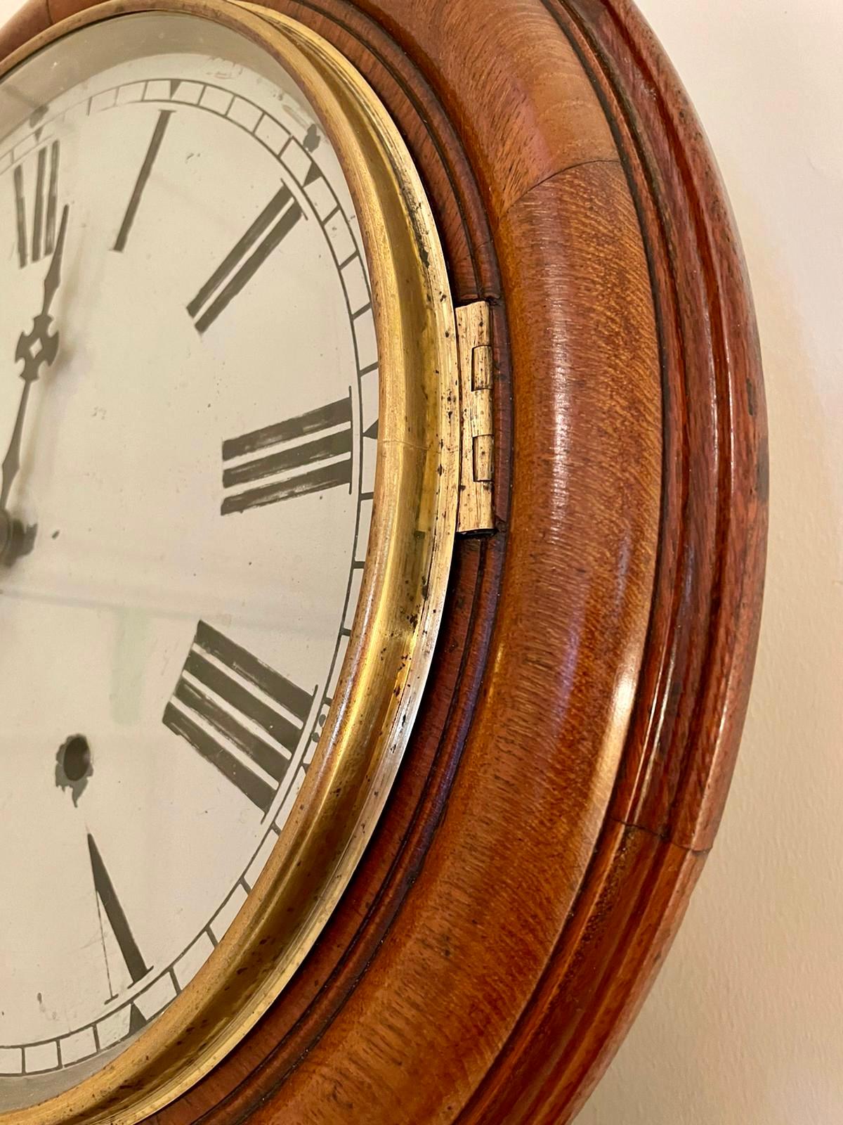 Hand-Carved 19th Century Antique Victorian Carved Walnut Eight Day Wall Clock