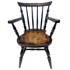 Fauteuil d'enfant victorien ancien du 19ème siècle