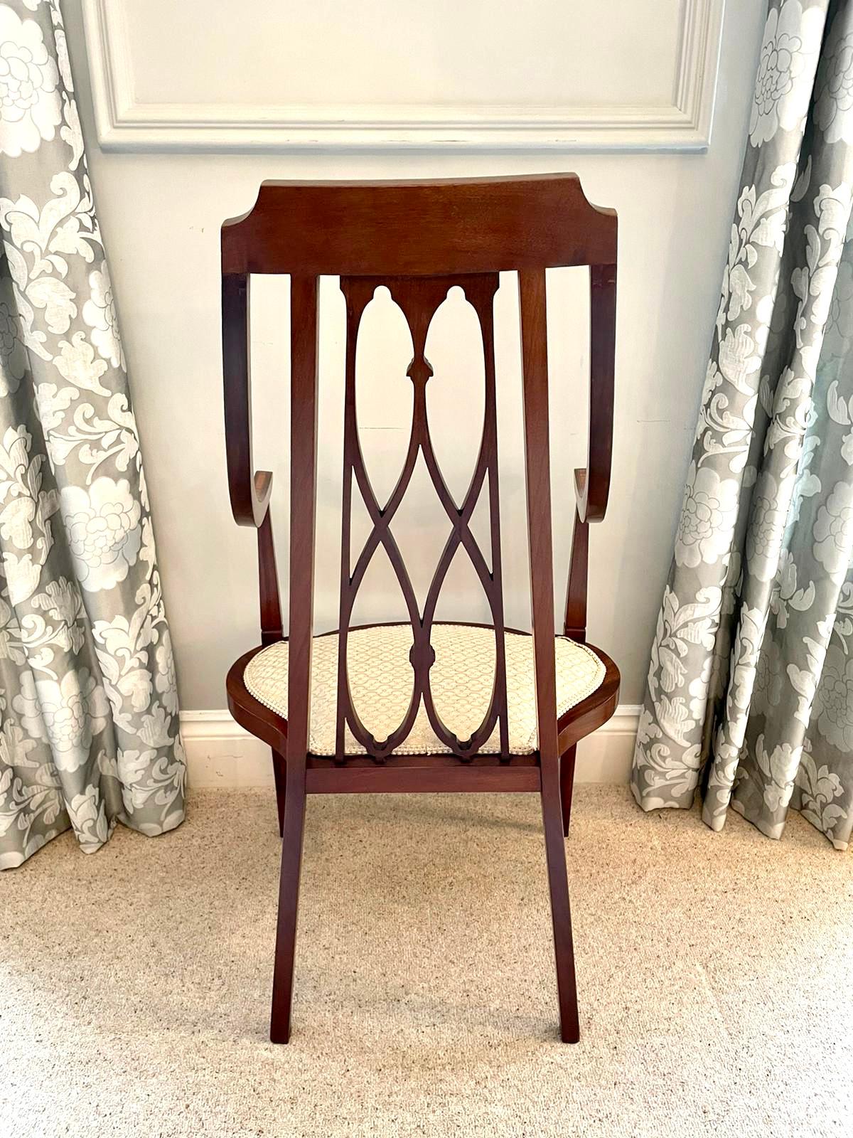 19th Century Antique Victorian Inlaid Mahogany Armchair In Excellent Condition For Sale In Suffolk, GB
