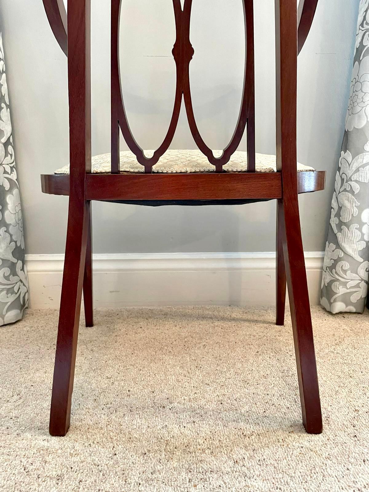 Other 19th Century Antique Victorian Inlaid Mahogany Armchair For Sale
