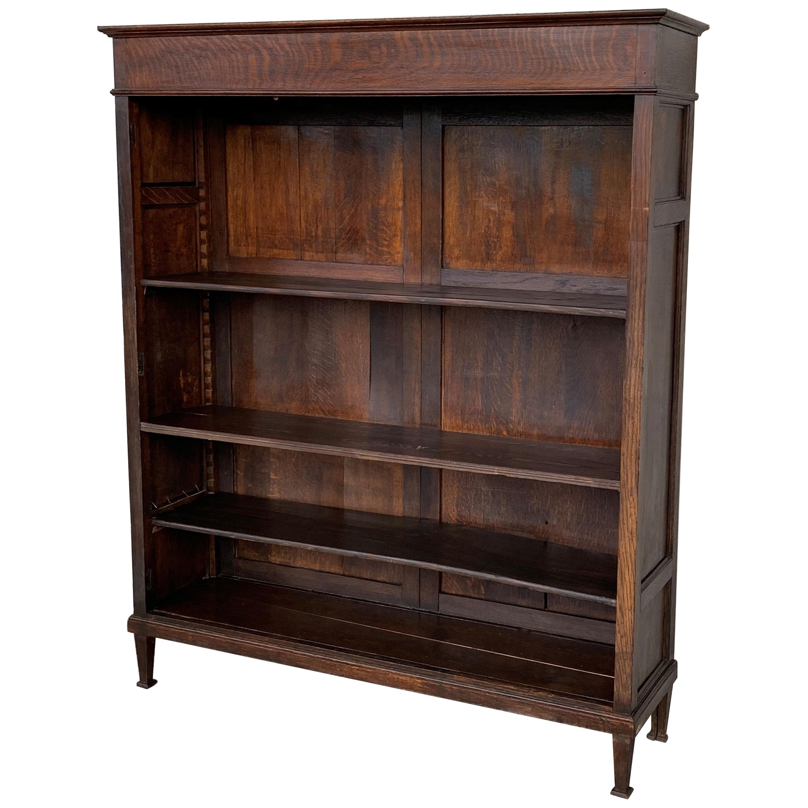 19th Century Antique Victorian Mahogany Open Bookcase with Three Shelves