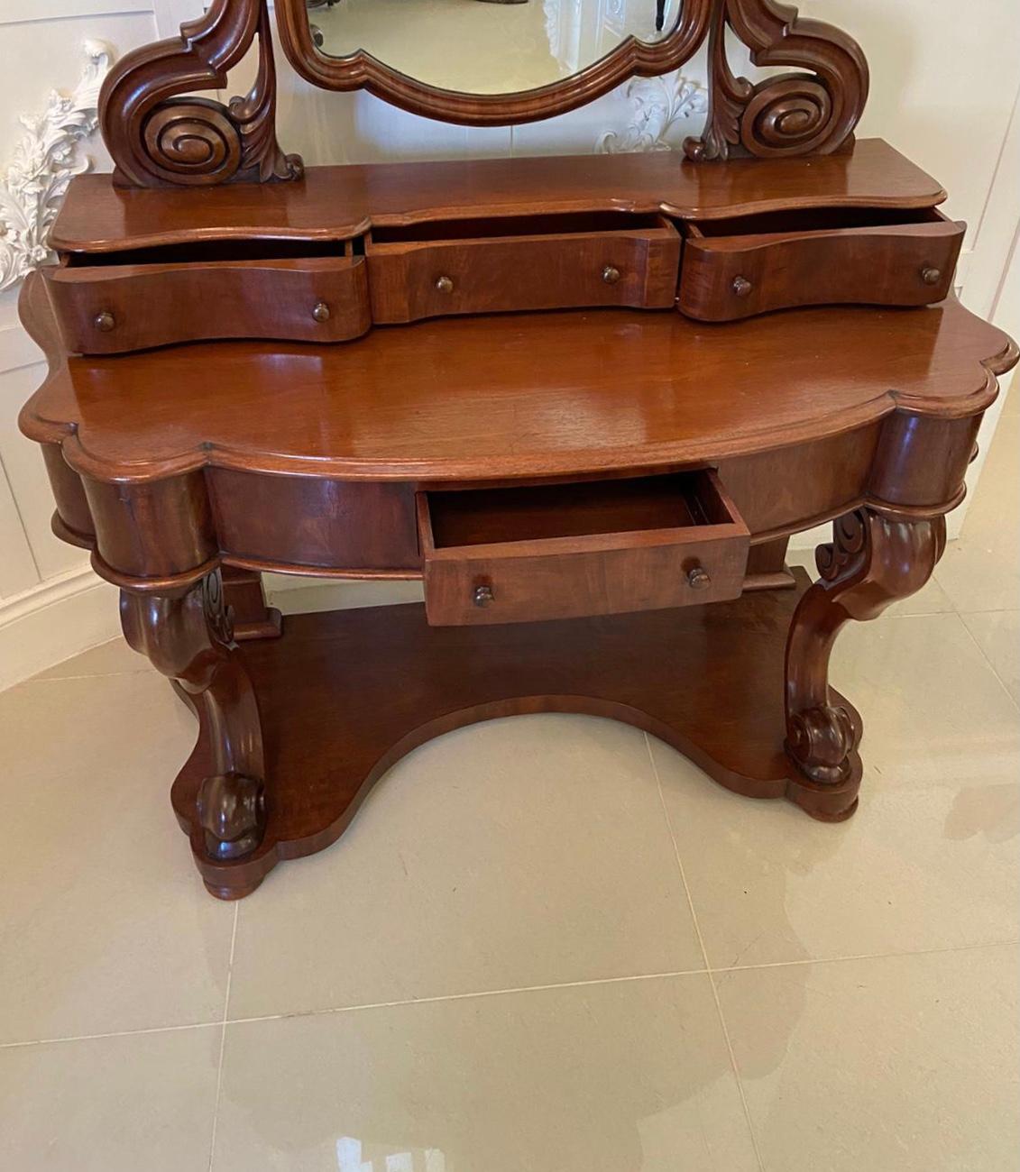English 19th Century Antique Victorian Mahogany Vanity/Dressing Table