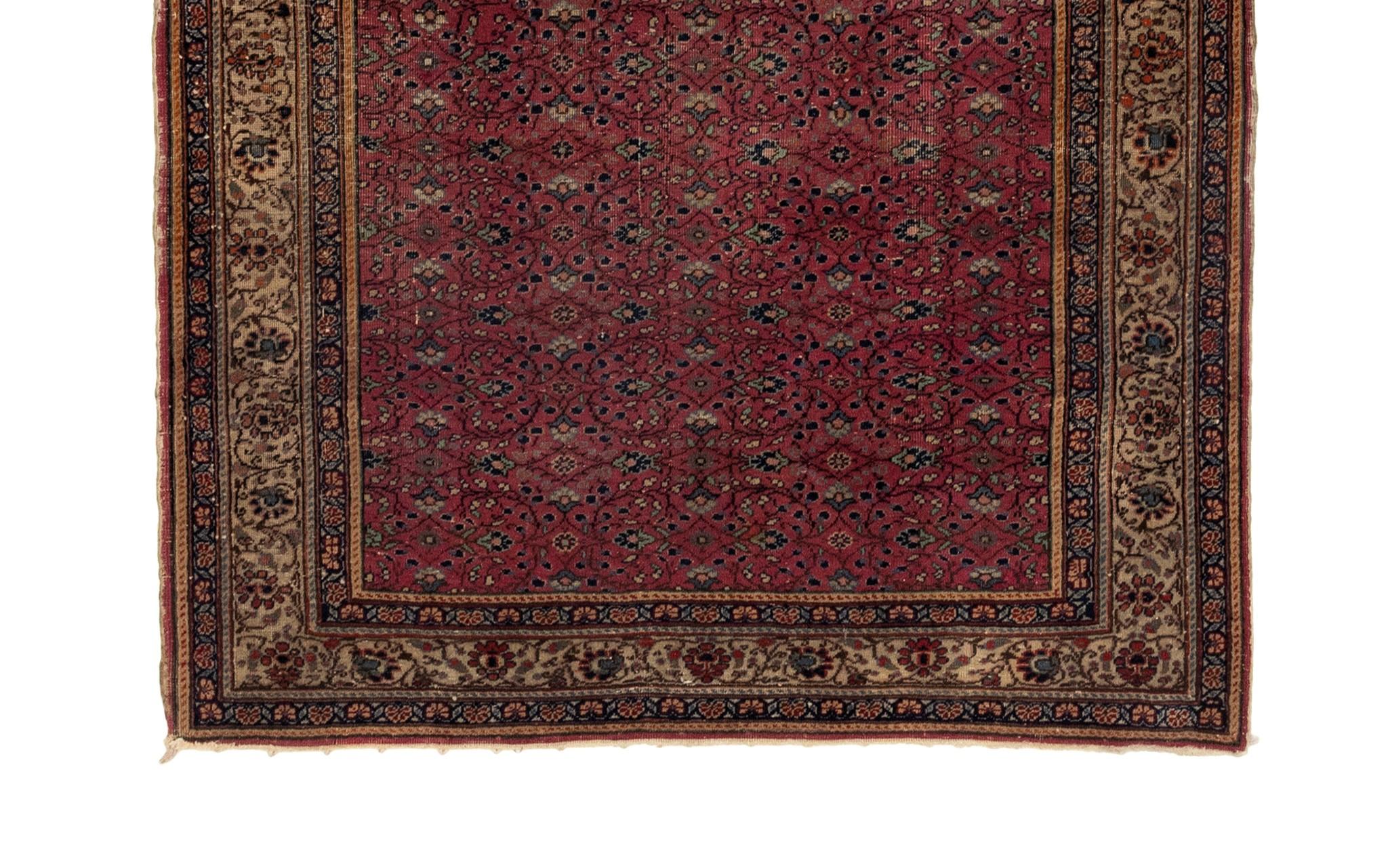 Antiker viktorianischer Teppich aus dem 19. (Handgeknüpft) im Angebot